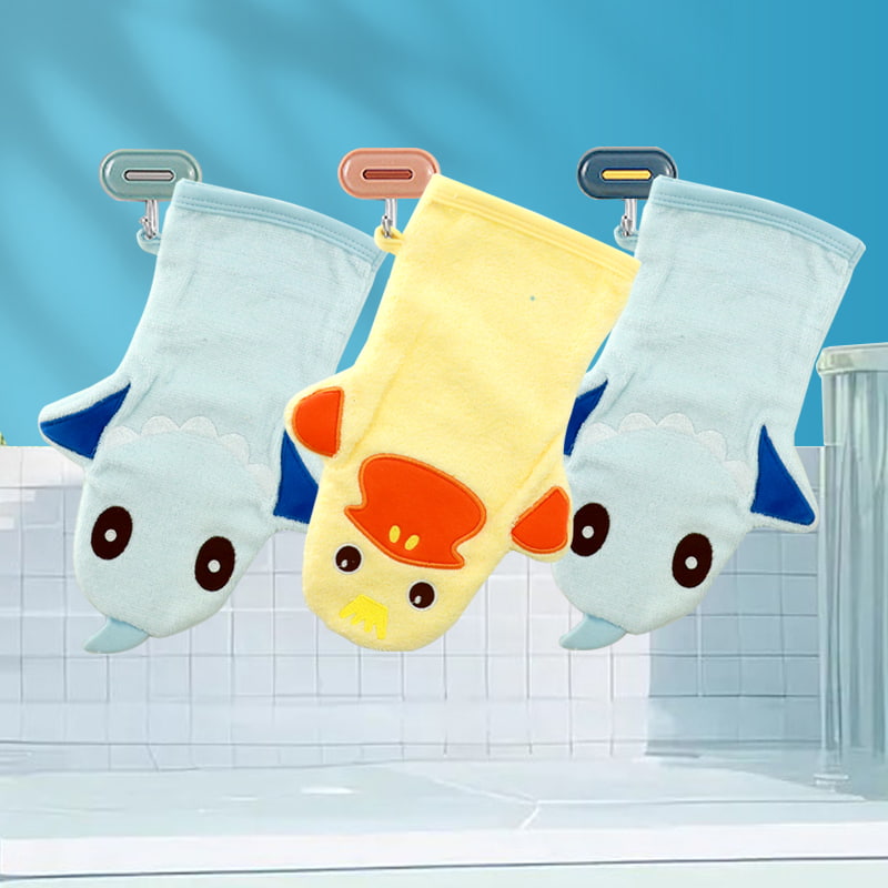 হাতের তোয়ালে ঝুলানো ঘন পুতুল শোষণকারী দ্রুত-শুকনো অ-শেডিং ছোট বর্গাকার তোয়ালে শিশুদের তোয়ালে কার্টুন নরম